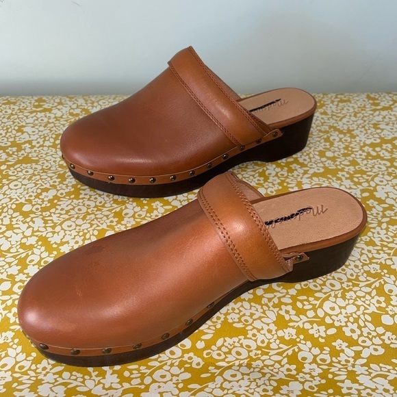 Madewell Cecily Clog shoes Oiled Leather NG681 English Saddle 7 - Picture 5 of 10